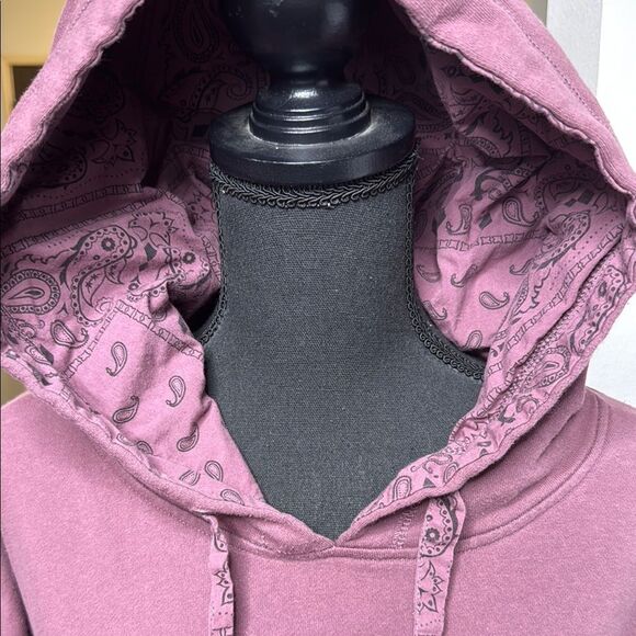 Vintage Havana Bandana Patchwork Raw Hem Hoodie - Picture 11 of 11